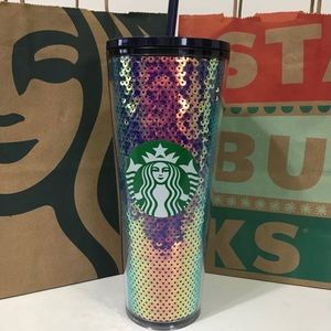 Starbucks 2020 Purple Dark Sequins Cold Cup